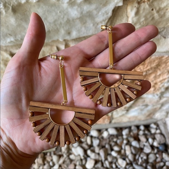 Anthro Half Windmill Earrings - Picture 4 of 5